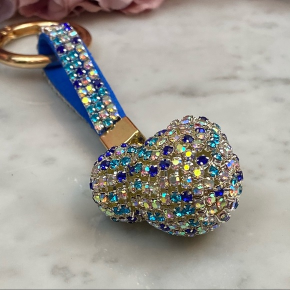 Chic Multicolor Blue Crystal & Leather Mickey Mouse Keychain - Picture 9 of 14